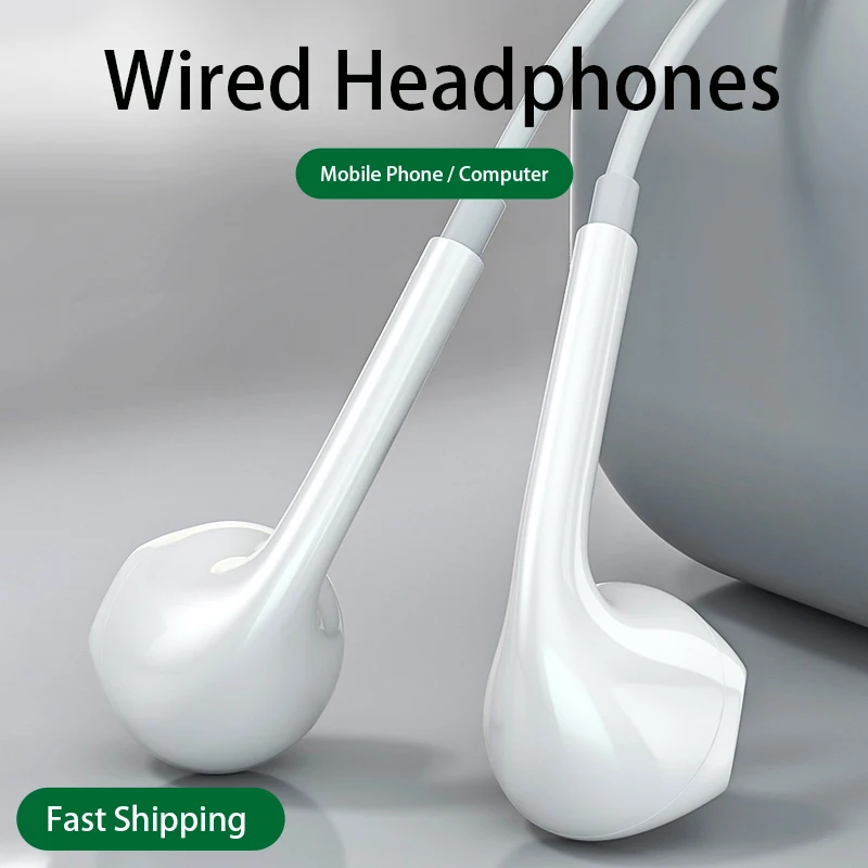 

Wired Earphone 3.5mm In-Ear with Microphone Headphones for Samsung Xiaomi Huawei Oppo Vivo Oneplus Smartphone Earbuds