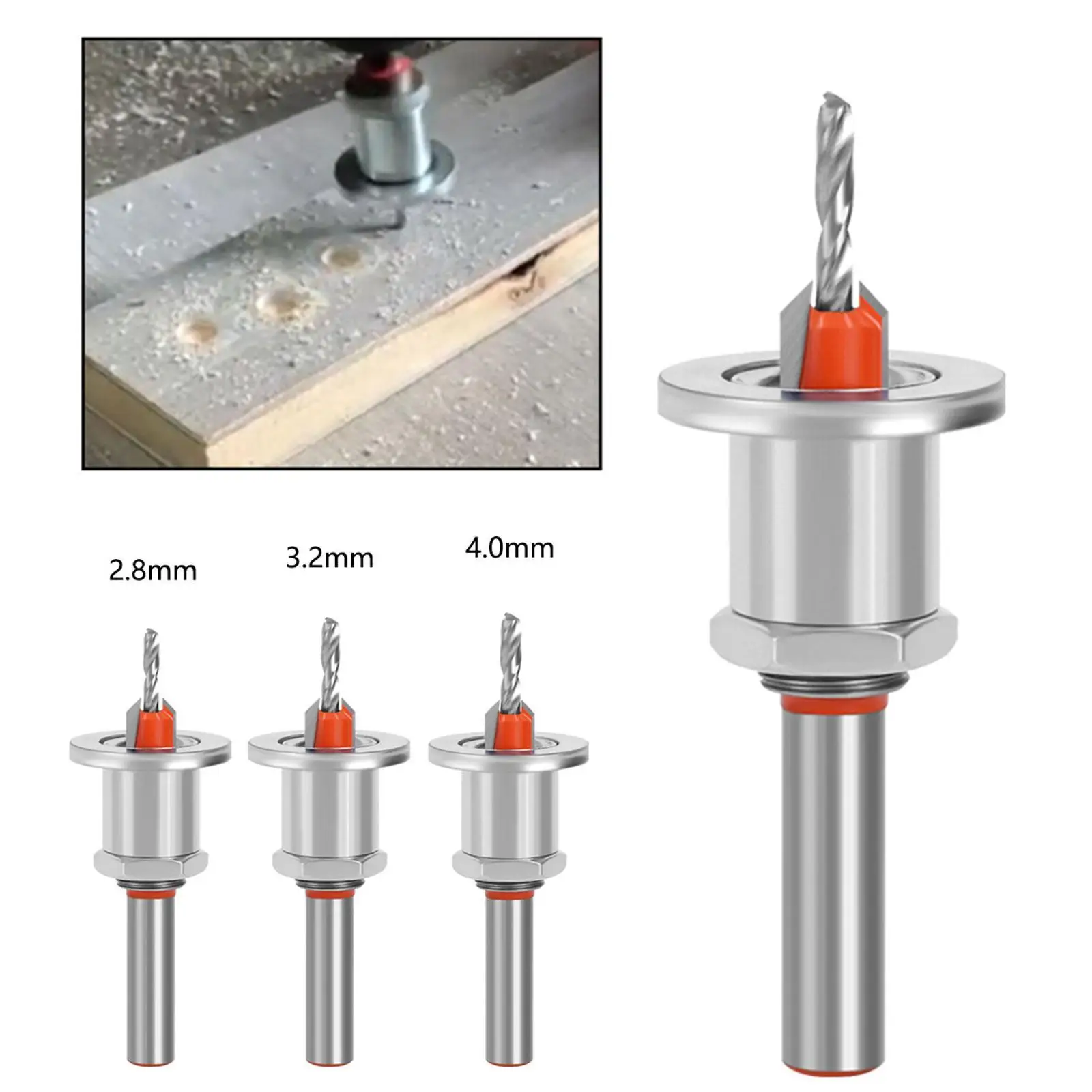 

8mm Shank HSS Countersink Woodworking Router Bit Set YG6X Carbide Tip Milling Cutter Screw Extractor Adjustable Counterbore Dril
