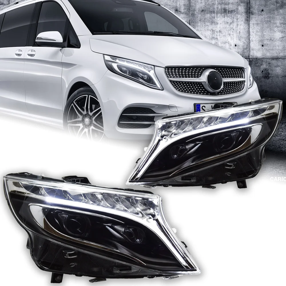 AKD автостайлинг фара для Benz Vito фары 2013-2019 W447 светодиодный ная фара LED DRL проектор Объектив динамические автомобильные аксессуары
