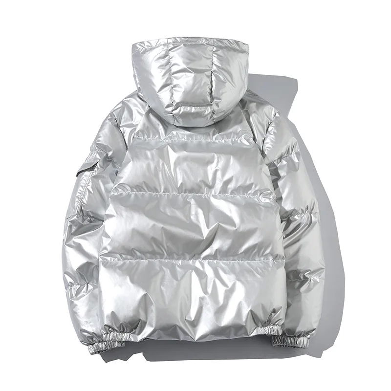 2022 Winter New Men's Down Jacket Glossy Shiny Hooded Padded Jacket Youth Fashion Trend Casual  Korean Jacket Winter parka