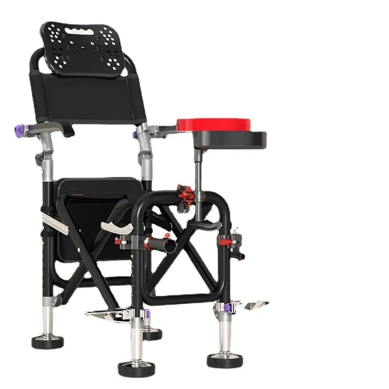 

Hxl Multi-Functional Fishing Chair Wild Fishing Seat Aluminum Alloy Fishing Chair Foldable and Portable Fishing Stool