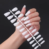 24pc long ballet fake nails bright surface uv wear resistant manicure strips press on nail art full cover artificial false nails