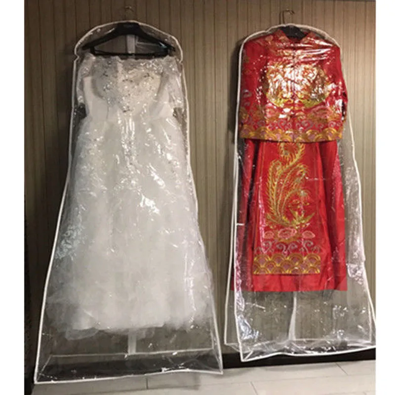 

Thickened Transparent Wedding Dress Dust Bag Extended Dress Dust Cover Large Clothes Dust Bag Storage Bag Transparent Hanging
