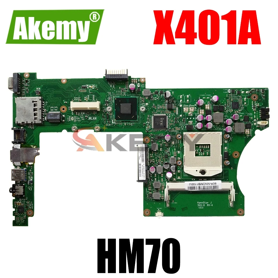 

AKEMY X401A Laptop Motherboard For ASUS X301A X401A X501A Test Original Mainboard HM70