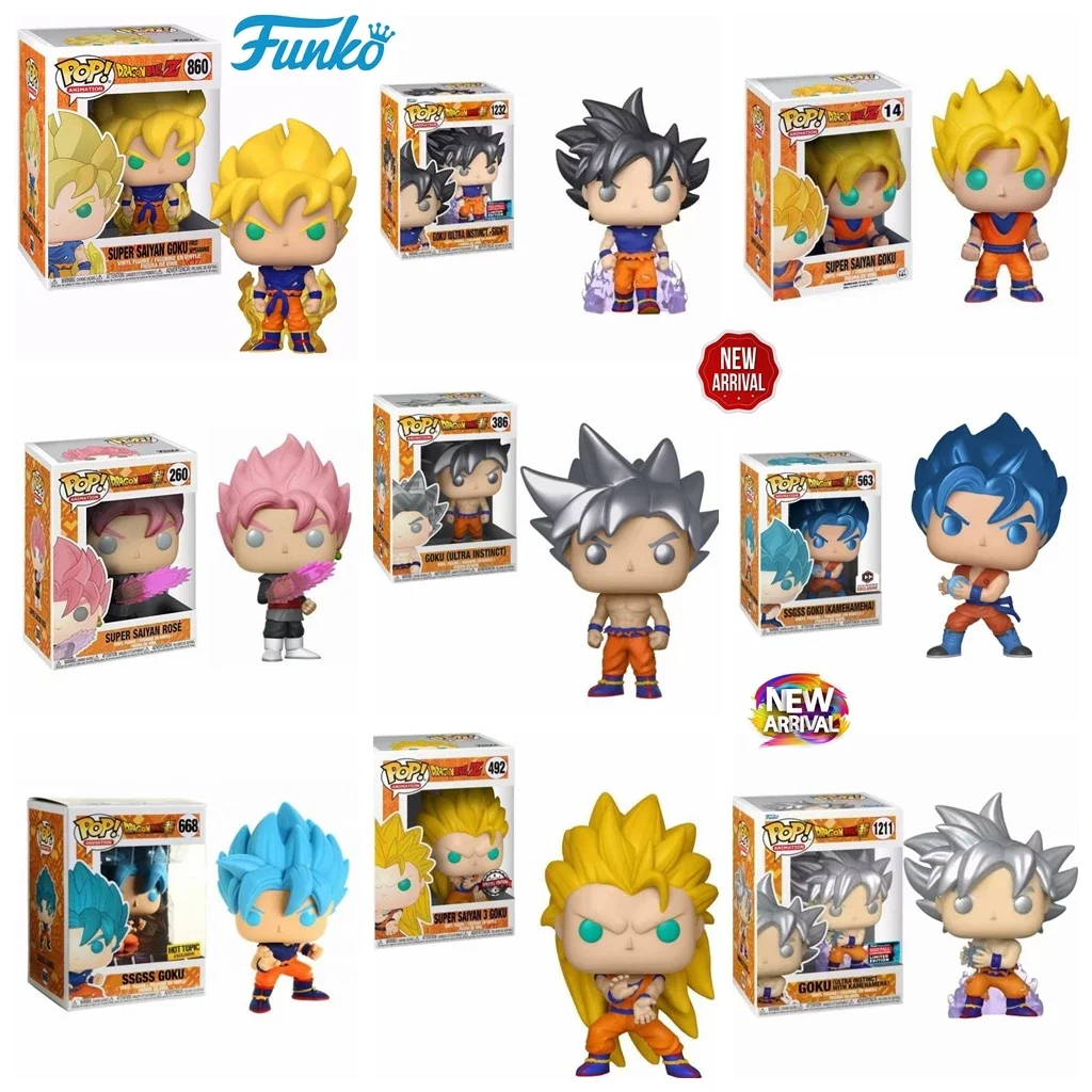 Funko Pop New Dragon Ball Z Goku 386 # 1211 1232 SSGSS GOKU 668 563 СУПЕР САИЯН 3 ГОКУ 492 860 Виниловая фигурка