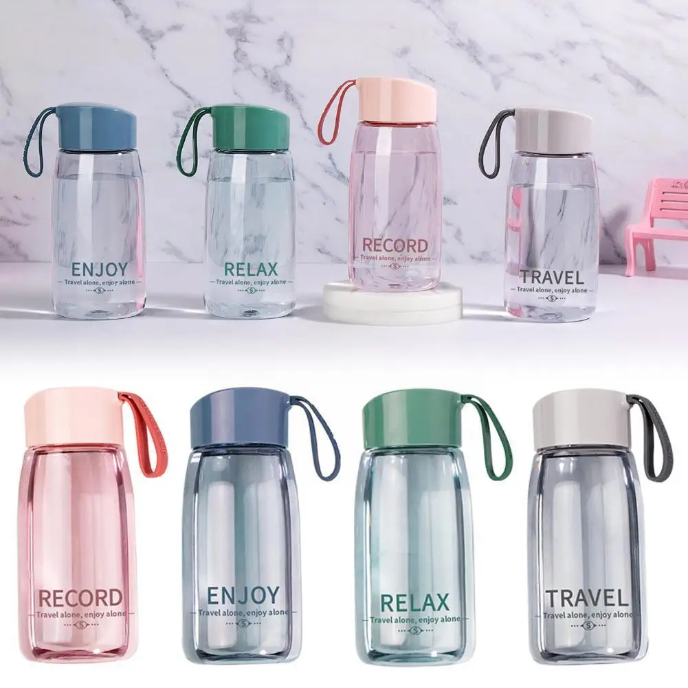 

380ml Plastic Water Bottles Transparent Bottle Outdoor Mug Mug Student Water Sports Portable Water Cup A9r7