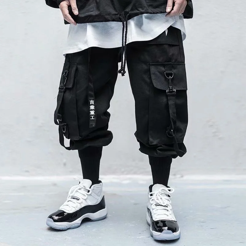 

Black Hip Hop Cargo Pants Men Streetwear Cotton Joggers Fashion Sweatpants Casual Harem Trousers Summer Harajuku Pants Men