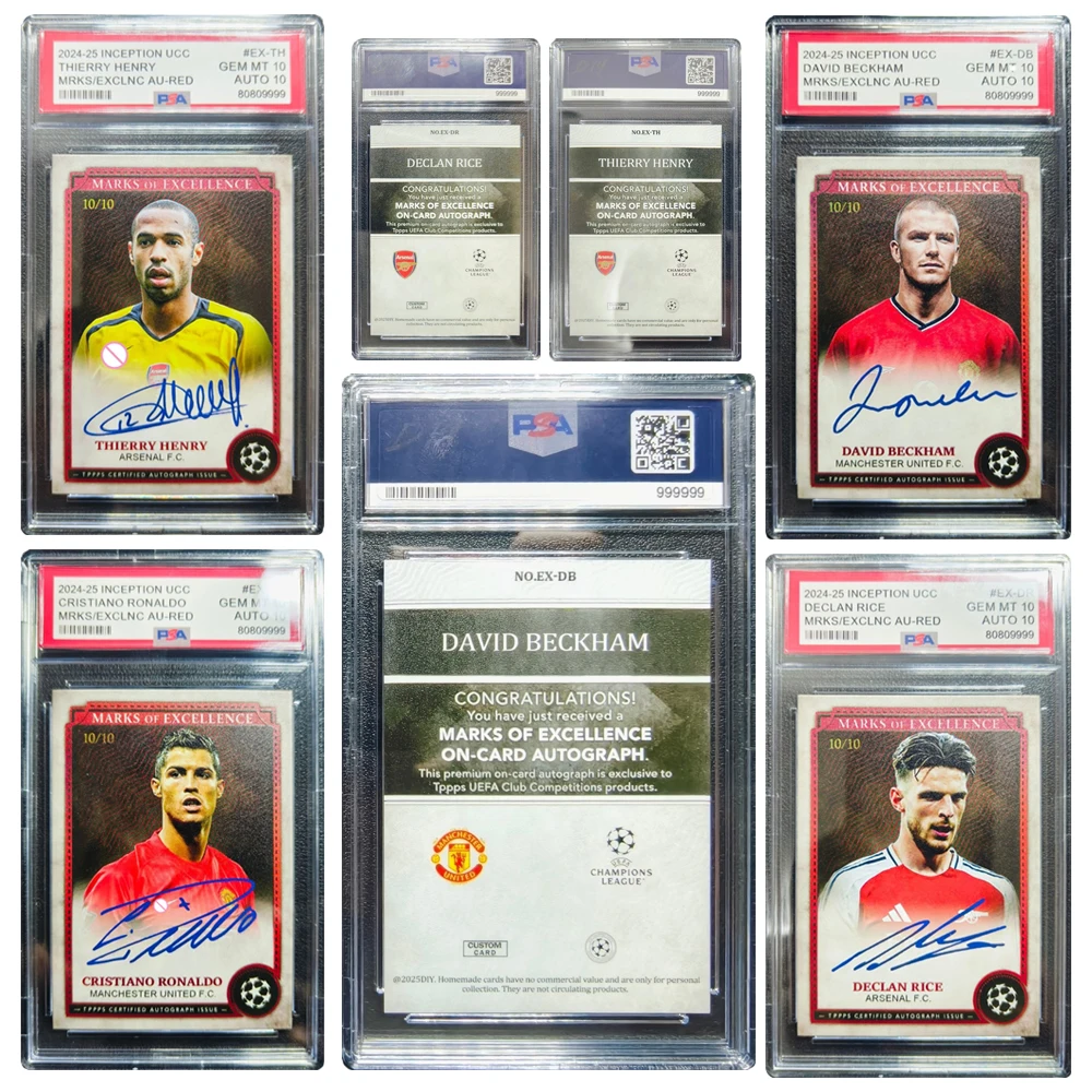 Фото Коллекционная карточка Panini DIY: Деклан Райс, Тьерри Анри, Бекхэм, Криштиану Роналду. Набор для творчества. Подарок для мальчика на праздник. №1
