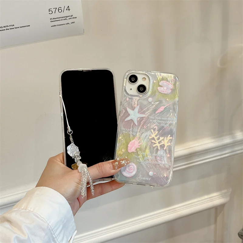 Чехол для телефона мечтательный и минималистский с перьями раковинами iPhone 12 13 14 15