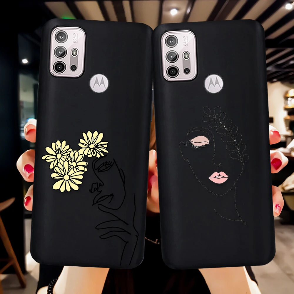 

Art Line Design Flower Women Case for Motorola Moto G8 G9 E7 E6 Power Plus Play G10 G30 G20 E30 G50 5G G60S G60 Soft TPU Fundas