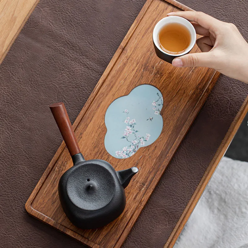 

Прямоугольная чаепития, Бамбуковая сервировка, Японская еда, кунг-фу, длинный поднос, кухонный стол, Bandeja Bambu, чайные сервисы OB50CP