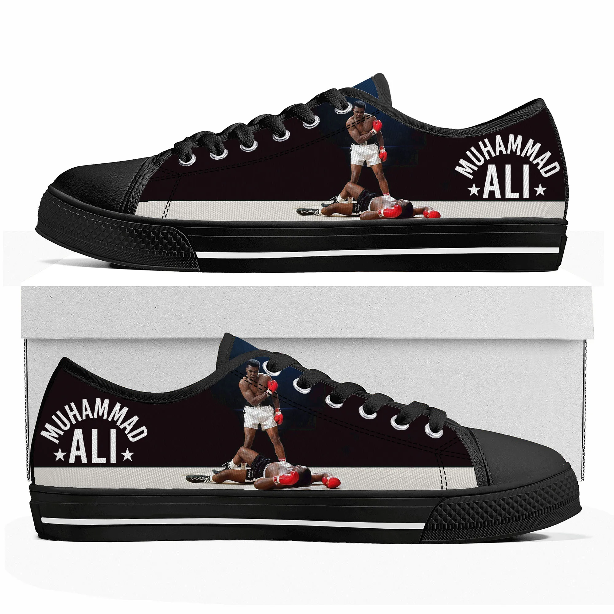 

Muhammad Ali Legendary Boxer Boxing Champ Low Top Sneakers Mens Womens Teenager Canvas Sneaker Casual Custom Made Shoes