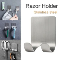 1PC Punch Free Shaving Razor Holder Men Shaver Storage Hook Wall Shelf Bathroom Razor Rack Wall Kitchen Accessories Organizer