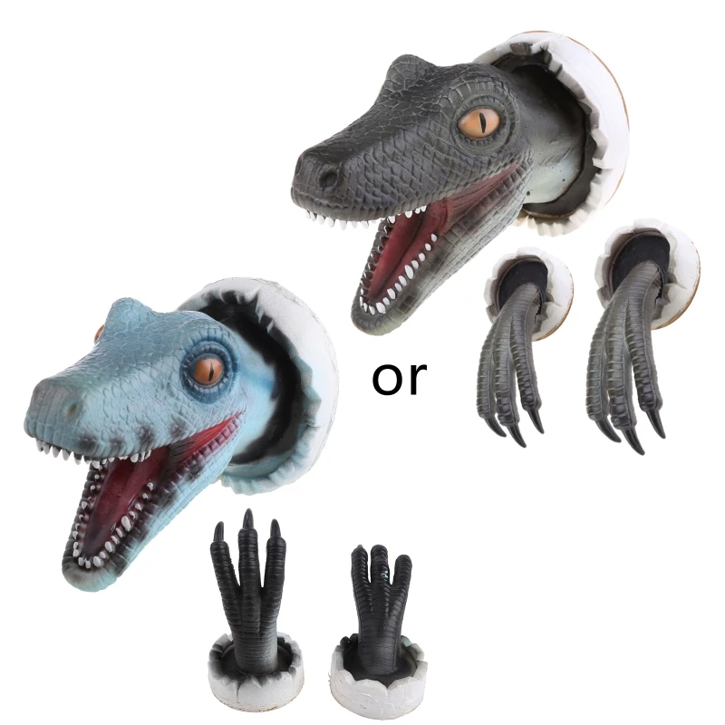 

Delicate Dinosaur Wall Statue Figurine Wall Figurine Dinosaur to Break the Wall Decorative Props Resin Material