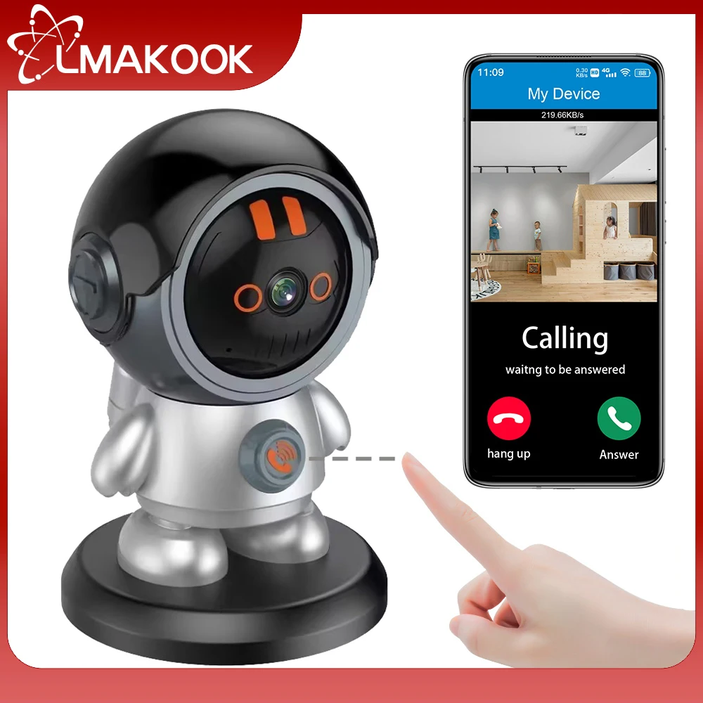 LMAKOOK 5MP Robot PTZ Wifi IP Camera Human Tracking One Click Call Indoor Baby Monitor Security CCTV Surveillance Camera iCam365
