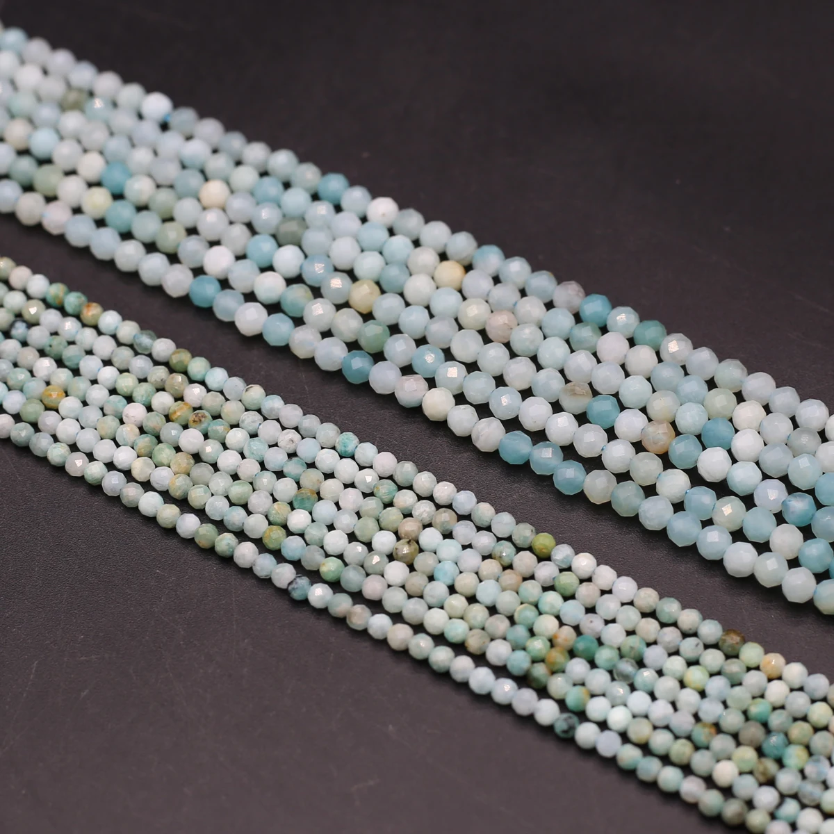 Граненые бусины из натурального амазонита круглые камня незакрепленные для