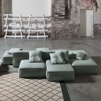 fabric sofa nordic industrial style tofu block model room living room designer creative combination module sofa