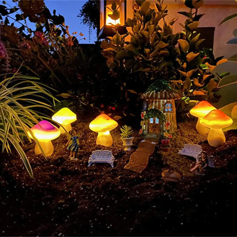 6 PCS Waterproof Solar Power Mushroom Light Solar Power Firework Firefly Light Garden Yard Lawn Lamp Solar Light Christmas Lamps