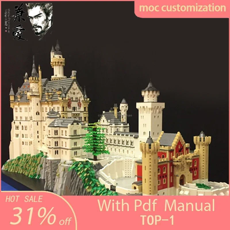 Moc 57493 шт. знаменитая архитектура городской замок Neuschwanstein модель модульных