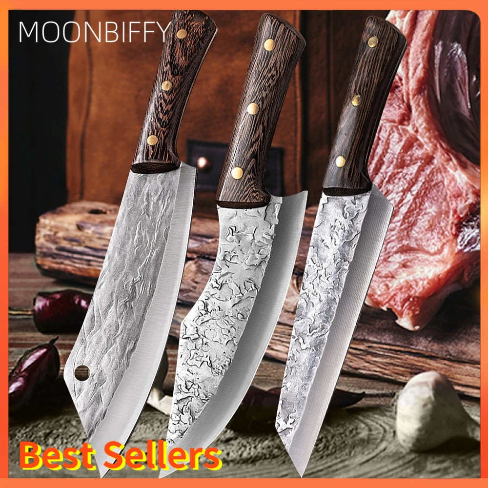 

Forged Boning Knife Butcher Kitchen Stainless Steel Meat Chopping Knife Serbian Chef Slicing Cutter Cooking Tools Cleaver Nakiri