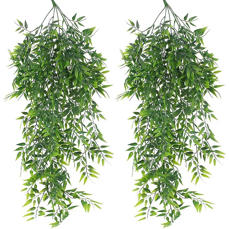 

1/2pc Faux Willow Rattan Vines Room Decor Hanging Artificial Plant for Patio Porch Outdoor Plant Wedding Party Wall Garden Decor