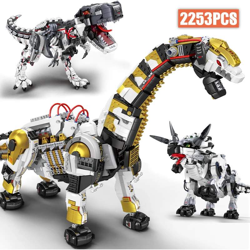 

City Mechanical Tyrannosaurus Rex Triceratops Dinosaur Jurassic World Building Blocks MOC Figures Bricks Toys for Children Gifts