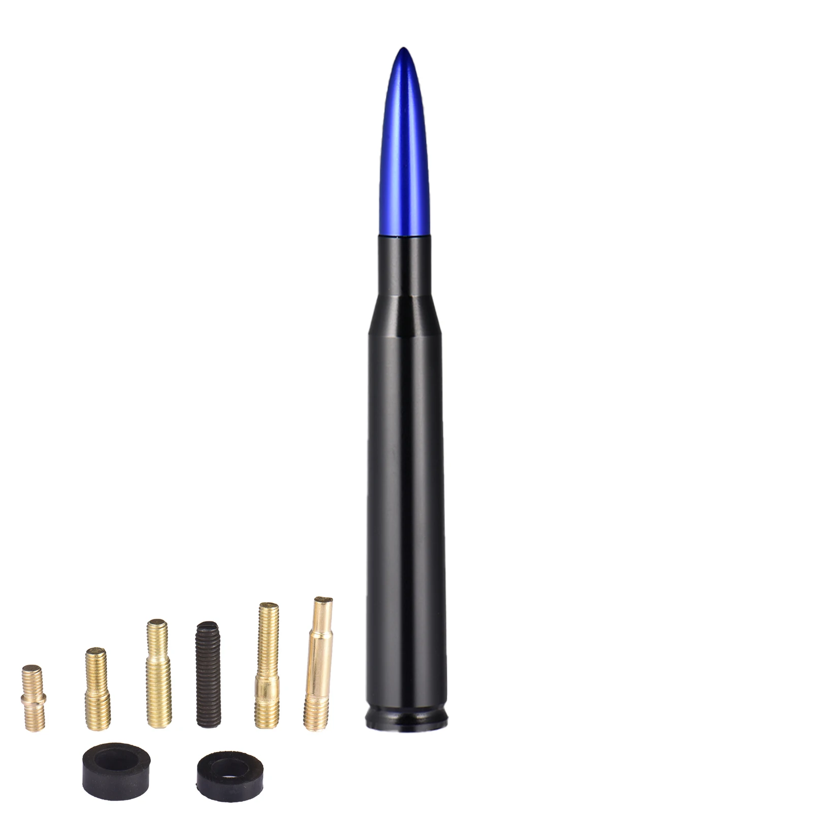 

13.8cm Alloy Bullet Antenna Alloy Vehicle Antenna Mast Replacement Waterproof Threaded Anti-Theft Locking Function To Optimize