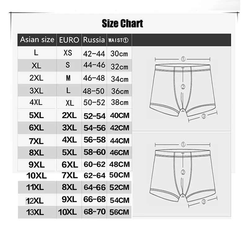 13XL-XL Plus  Men Underwear Male boxer  Solid Panties Shorts Men's Cotton Underpants Breathable Intimate Man boxers Large Size