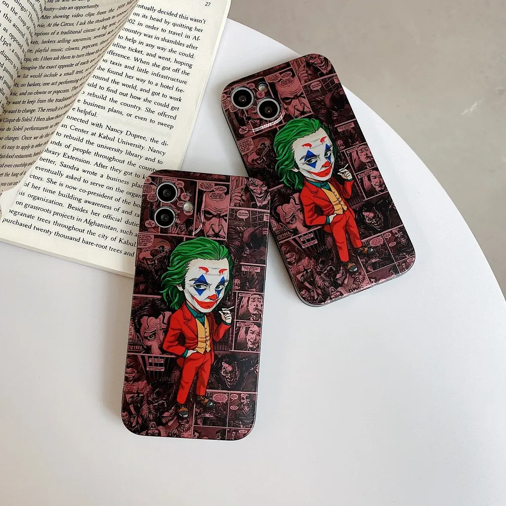 

Cartoon Joker Pattern Phone Case For iphone 11 12 13 Pro ProMax 7 8 Plus XR XS X XSMAX Silicone Shockproof Shell Cover