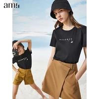 amii t shirts for girls 2022 summer mother and kids clothing soft cotton tees children tops teenage clothes 22130070