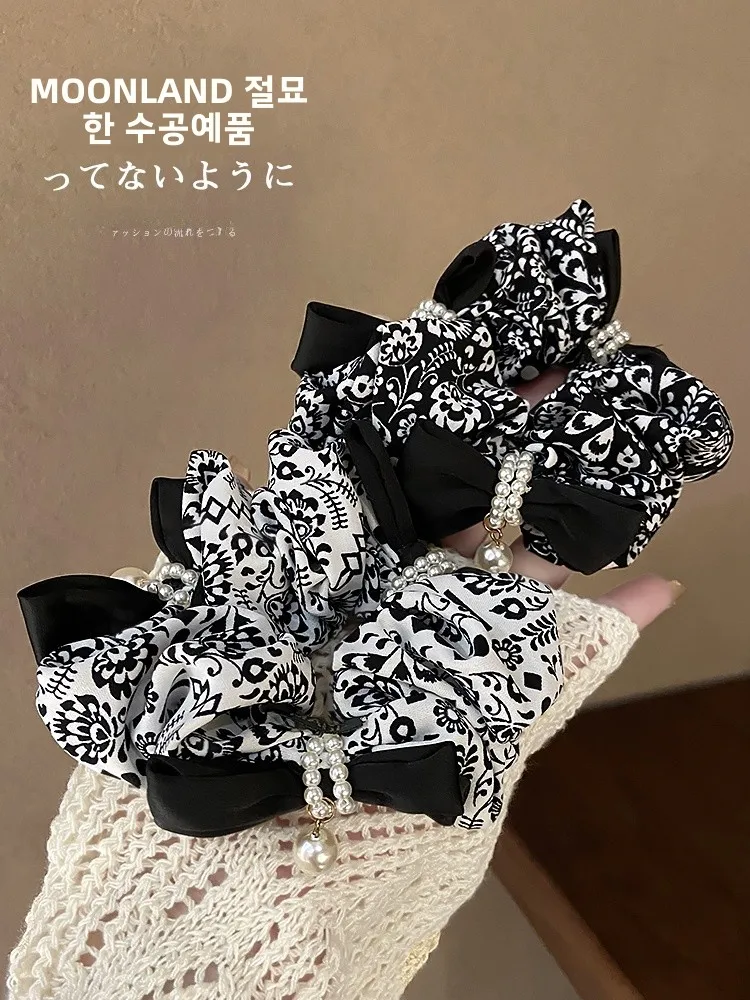 Больше чем бант элегантная жемчужная повязка для волос с толстой кишкой женская