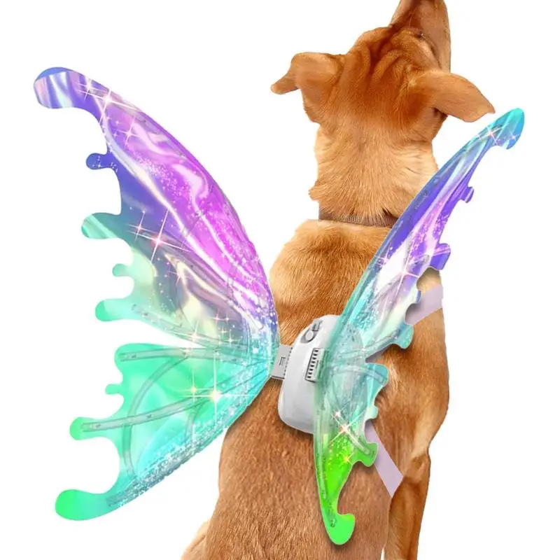 

Magic Wings For Pets Magic LED Lights Dog Butterfly Wings Pet Halloween Cosplay Party Dress Up DIY Electric Fairy Wings For Dogs