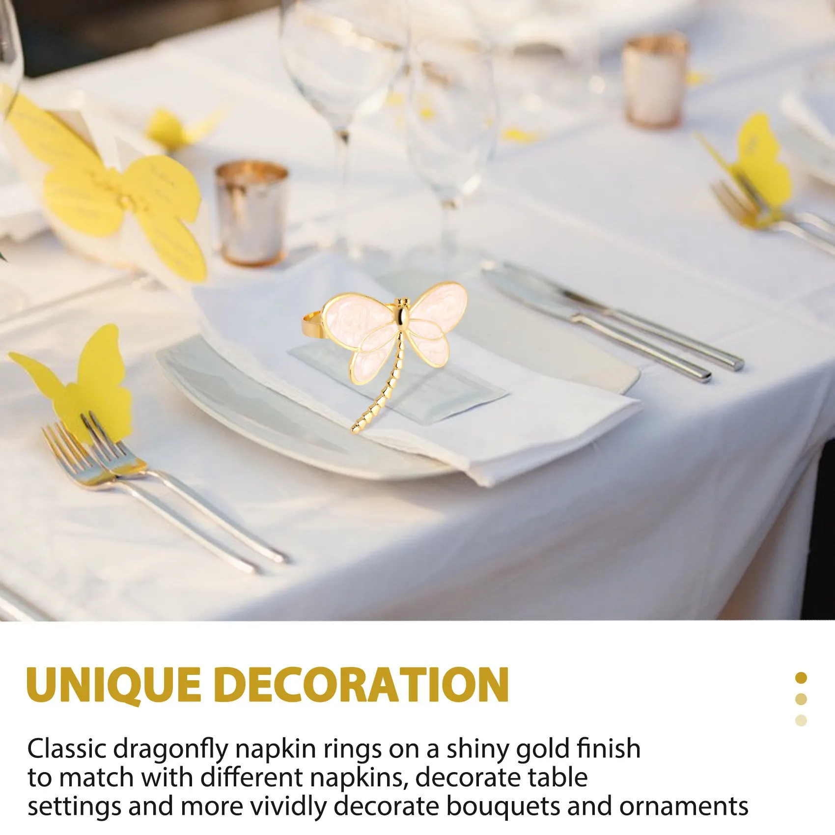 Набор из 4 предметов золотистый держатель стрекозы используется для свадебного