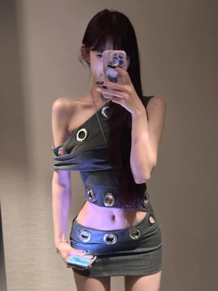 Американские винтажные поддельные комплекты из 2 предметов женские сексуальные