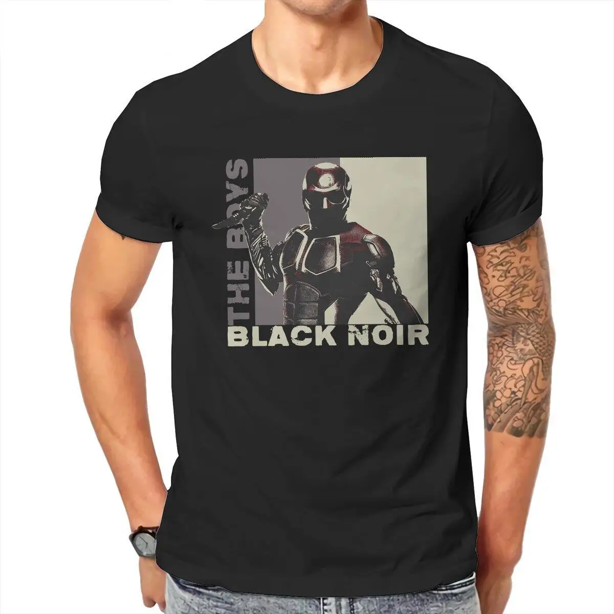 Black Noir  Men's T Shirt The Boys Novelty Tees Short Sleeve O Neck T-Shirt Pure Cotton Gift Idea Clothing