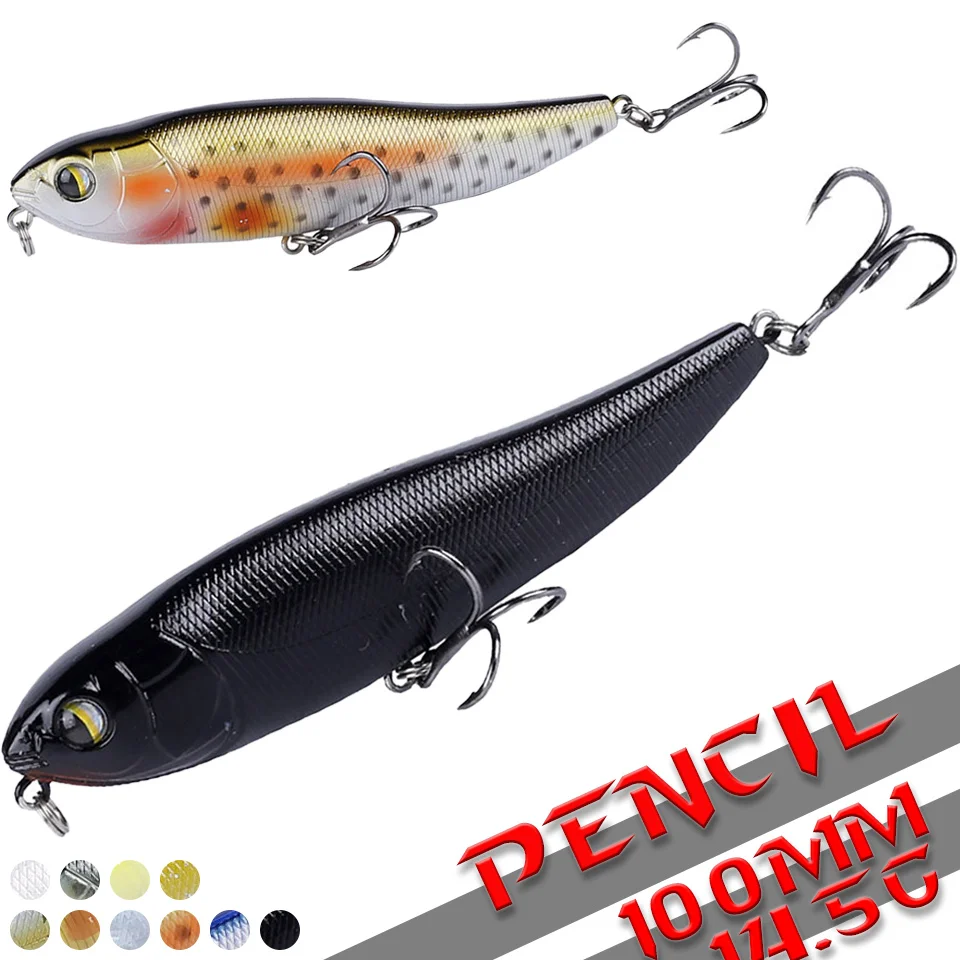

Плавающая приманка для рыбалки 1 шт. 100 мм/14,5 г, карандаш, пластиковая искусственная 3d-приманка «рыбий глаз», плавающая приманка для морской рыбалки