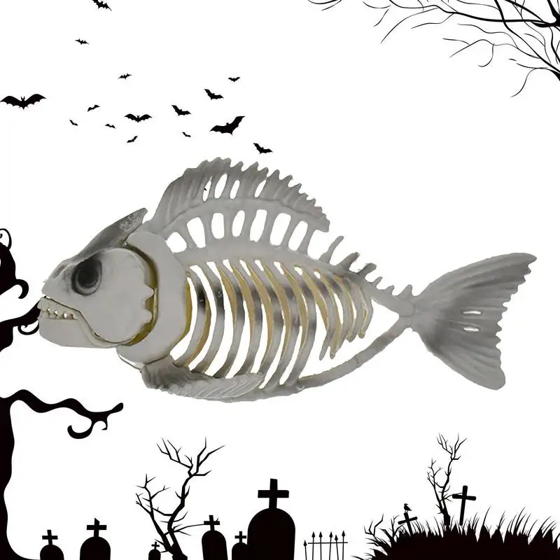 

Хэллоуин искусственная рыба скелет кости ужас пиранха, привидённая рыба Gecko пластиковые кости жуткое украшение реквизит для детского подарка