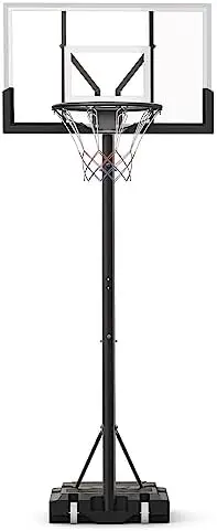 

Basketball Hoop Goal System Outdoor Indoor Court, 7.5-10 Ft. Height Adjustable 44in Backboard for Youth/Adults/Kids