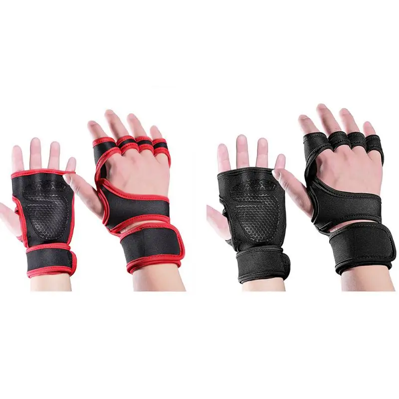 

Закрытые спортивные перчатки для мужчин и женщин, фитнеса, тяжелой атлетики, нескользящие перчатки для верховой езды, перчатки на полпальца...