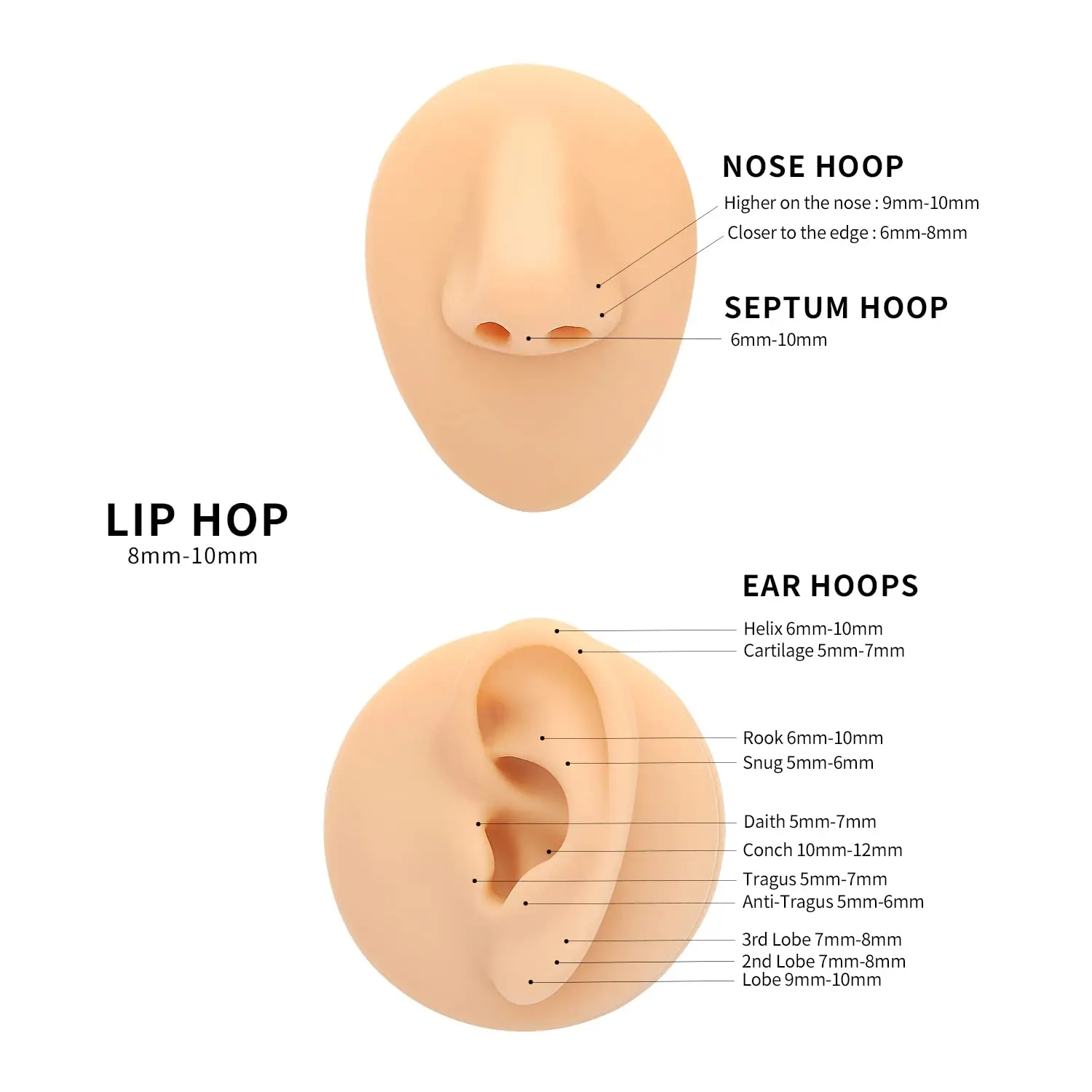 G23 Titanium Nose Ring  for Women Girls Piercing Earrings Hoop Heart Shape Clicker Helix Cartilage Tragus Body Jewelry