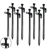 10 pack 12inch multiuse heavy duty steel tent stakes tarp pegs camping ground stake for outdoor camping garden canopy and tarp