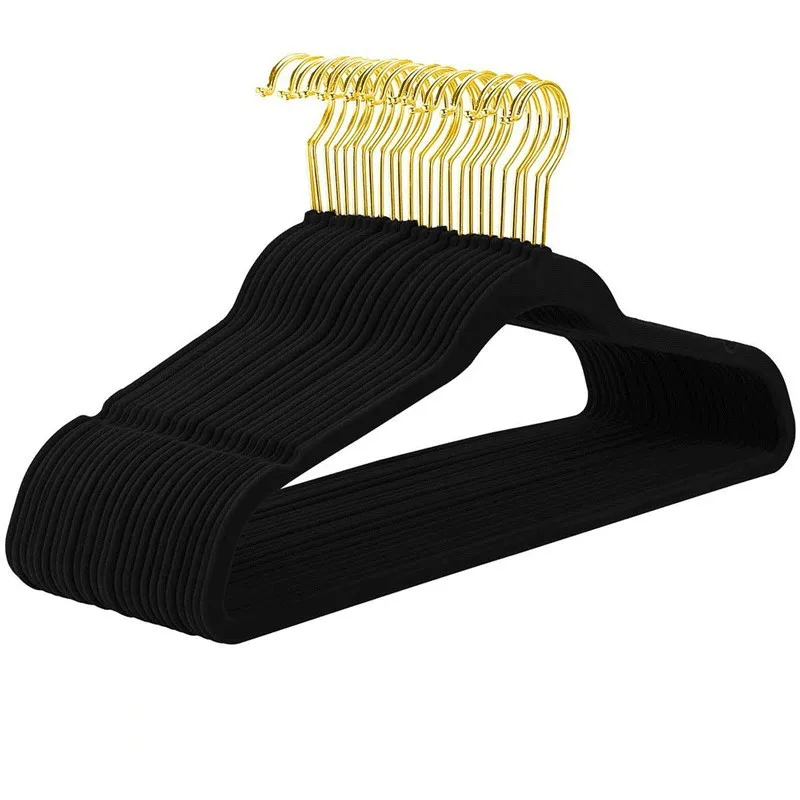 

Non Slip Velvet Hangers 20 Pack,Space Saving Felt Hangers for Clothing,Heavy Duty Black Hangers for Coats,Pants & Dress Clothes