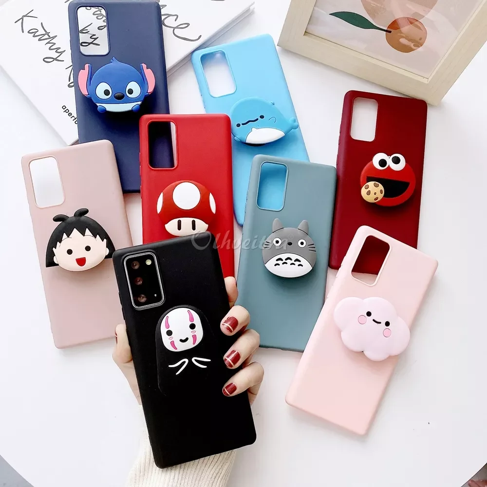 

3D Cartoon Phone Holder Case For OPPO A9 A5 2020 A92 A52 A72 A91 A11X A1K Find X2 F11 Pro A7 Cover Soft Silicone TPU Stand Case