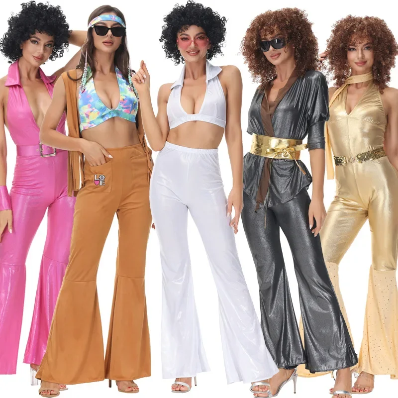 

Women's Halloween Hippie Party Dress Makeup Dance Dress Disco Dress Retro 70s Hip-hop Performance Dress Cosplay Costume Women
