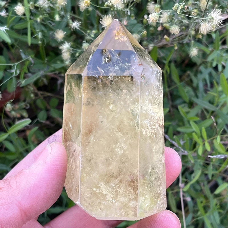 Натуральный кристалл цитрин целебный обелиск желтая кварцевая палочка красивый