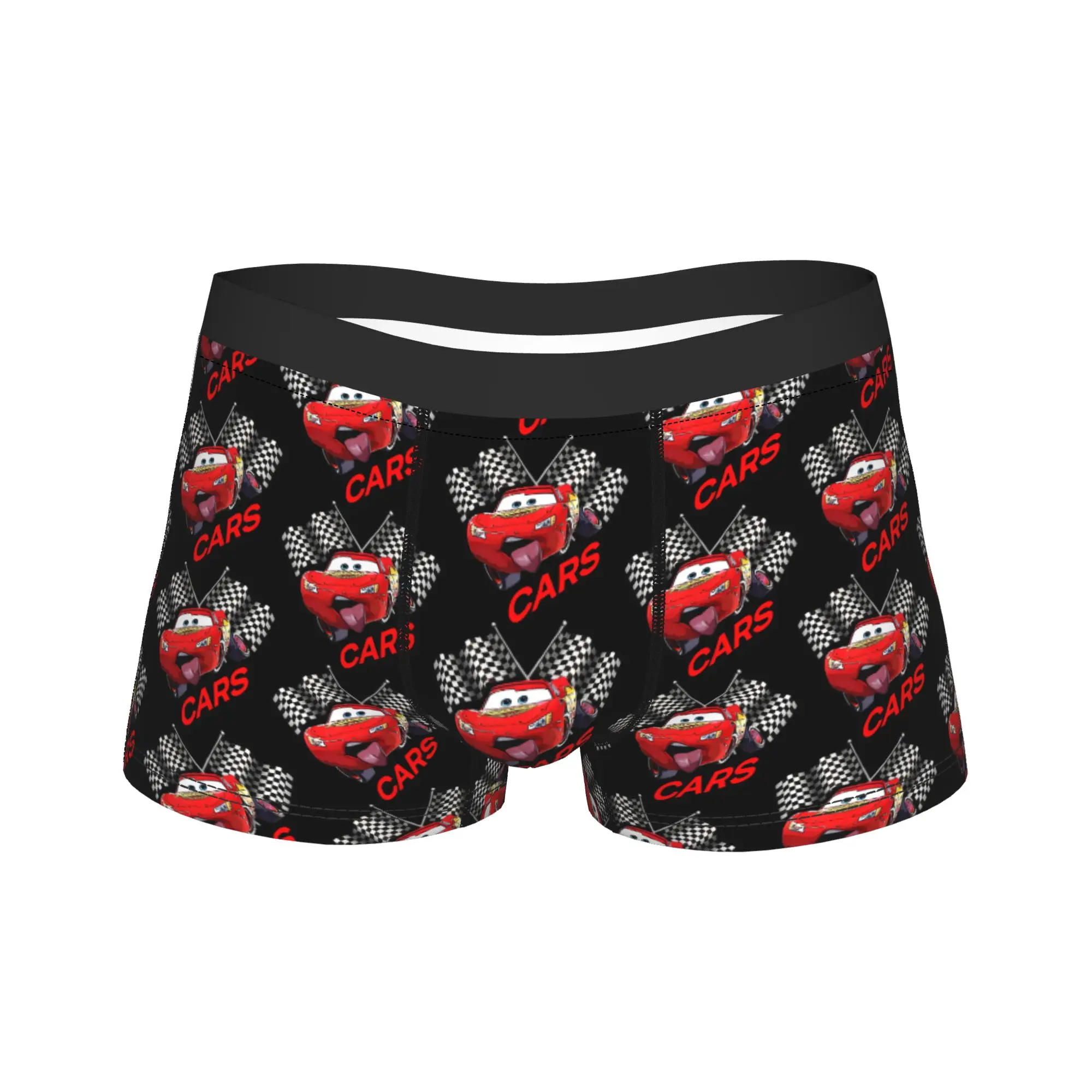 Фото Мужские трусы-боксеры Lightning McQueen Funny Cars, мягкие, модные, высококачественные, с принтом, больших размеров №1