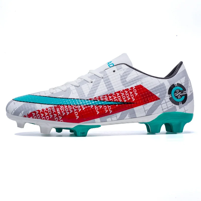 Hot Sale Men's Football Boots White Fashion Printed Soccer Cleats for Men Women Low-cut TF Football Sneakers chaussures de foot