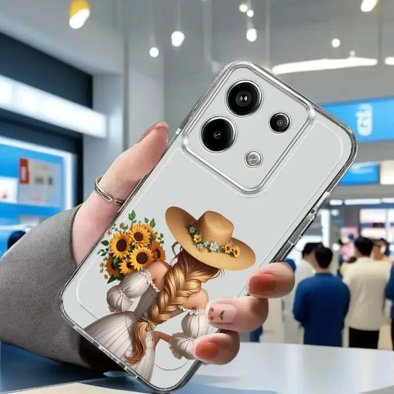 Фото Художественный модный женский чехол для телефона Xiaomi Redmi Note 15 14 13 12 11E 9 9T 8 8T Pro Plus Turbo 5G, модный прозрачный чехол из ТПУ №1