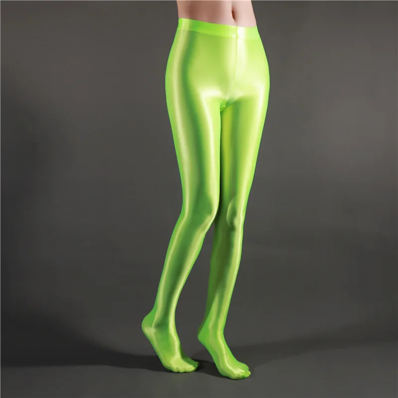 

Fluorescent Green Pantyhose Stockings Women Dance Tights Hosiery Leggings High Gloss Silky Shiny Ultra-thin High Waist Pantyhose