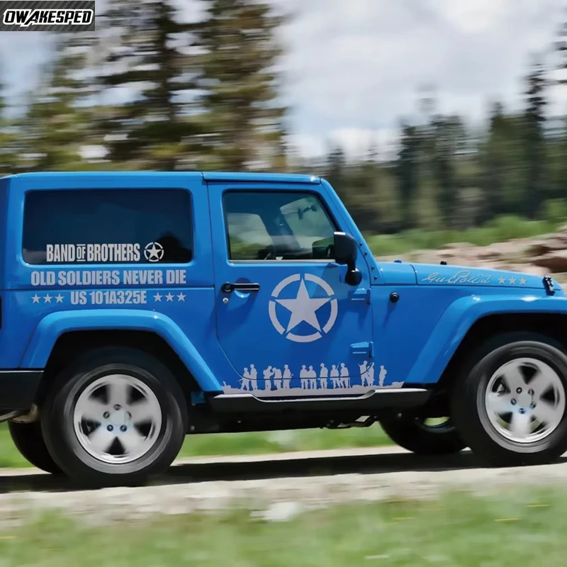 12 шт. виниловые наклейки на дверь автомобиля для Jeep Wrangler JK TJ Jl YJ аксессуары авто